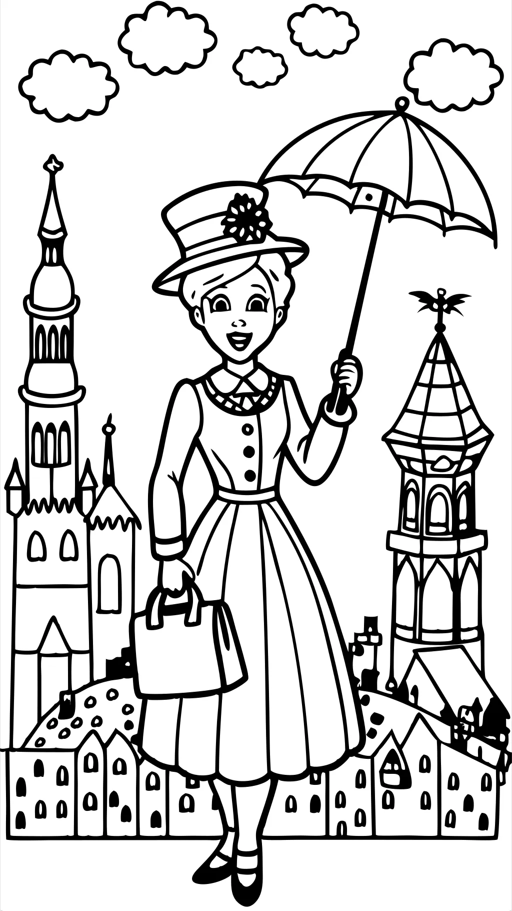 coloriage de Mary Poppins